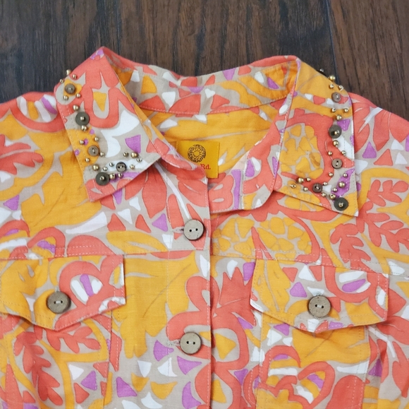 Ruby Road Lightweight Jacket Size 16W Orange/Pink/Purple/White W/Embellishments - Picture 3 of 7